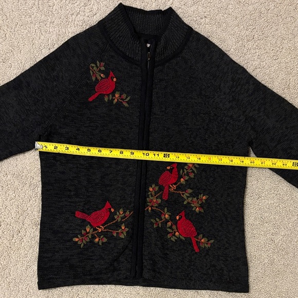 Timberland Black Cardigan with Red Bird Design - Picture 5 of 7